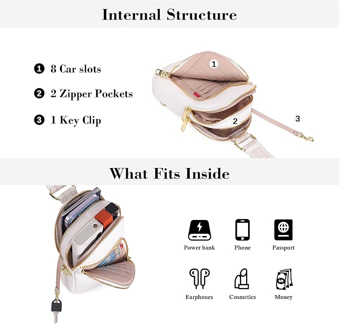 Haytijoe RFID Anti-Theft Sling Bag for Women, Small Crossbody Travel Purse with Locking Zippers, Lightweight Everyday Bag