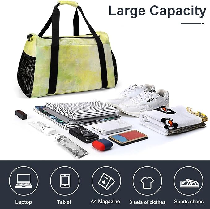 Pistachio Green Duffle Bag Gym Bag for Workout Travel Tote with Detachable Straps