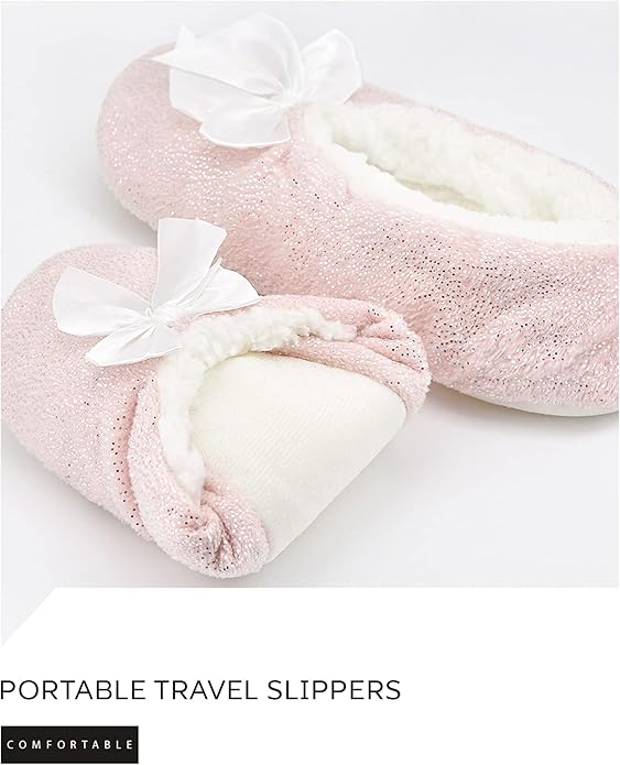 Panda Bros Slipper Socks for Women Grippers, Fuzzy Cozy Fleece Slipper Socks, Soft, Warm House Slippers