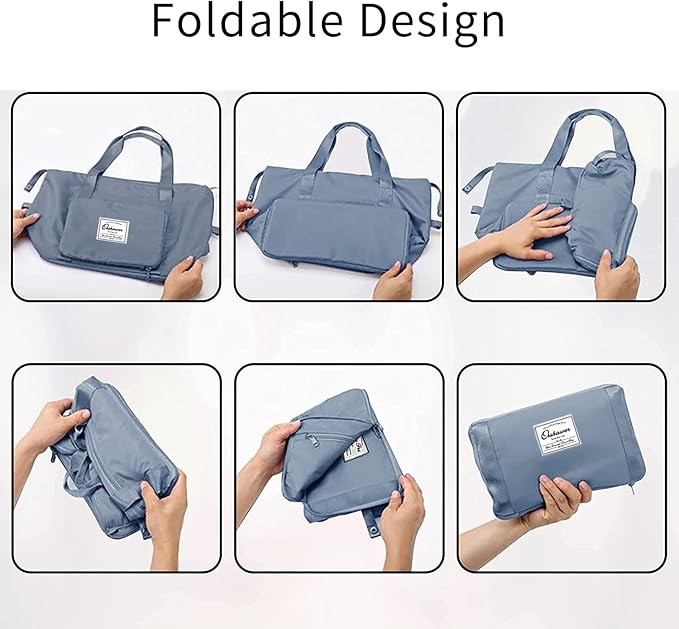 Large Capacity Foldable Travel Bag, Expandable Waterproof Carry on Bag, Dry and Wet Separation Spor Duffel Bags