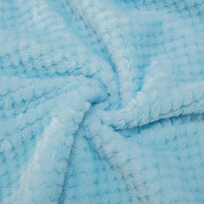 Fuzzy Throw Blanket, Plush Fleece Blankets for Adults, Toddler, Boys and Girls, Warm Soft Blankets and Throws for Bed, Couch, Sofa, Travel and Outdoor, Camping (40”×60”, Ice Blue)
