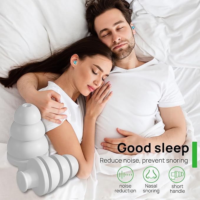 Ear Plugs for Sleeping Noise Cancelling,Reusable Earplugs for Sleeping, Concert, Snoring, Travel, Comfortable Type,33dB NRR 8 Pairs 2 Colors2