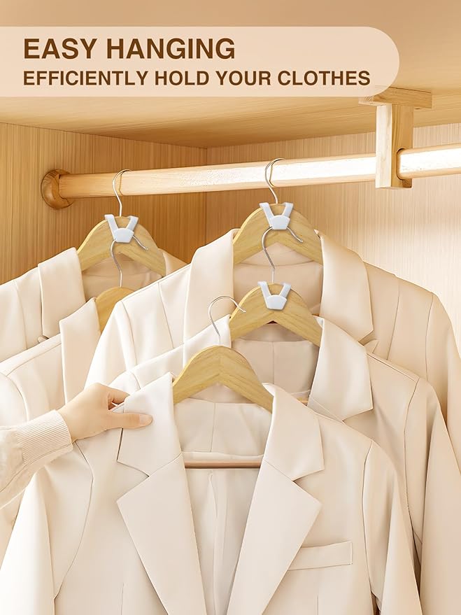 Smartor Clothes Hanger Connector Hooks 120 Pack, Closet Storage and Organization as Hangers Space Saving, Hanger Add on Hook as Closet Organizer, Stacking Hangers, Cascading Space Saver, White