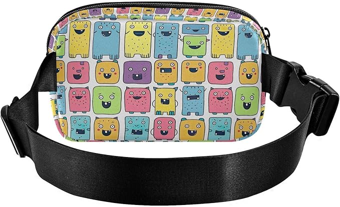 Cute Monster Fanny Pack for Women Men Water Resistant Fashion Waist Packs with Adjustable Strap Belt Bag for Travel Workout Jogging Hiking 21220515
