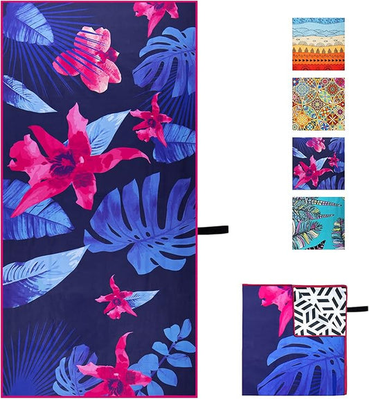 OCOOPA Microfiber Beach Towel Sand Free, Extra Large 71''X32'' Oversized Towels, Lightweight Compact Quick Dry Absorbent Pool Towel for Bath,Camping,Swimming,Travel Accessories