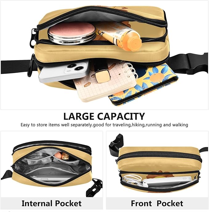 Kawaii Lion Fanny Pack for Women Men Water Resistant Fashion Waist Packs with Adjustable Strap Belt Bag for Travel Workout Jogging Hiking 21218804