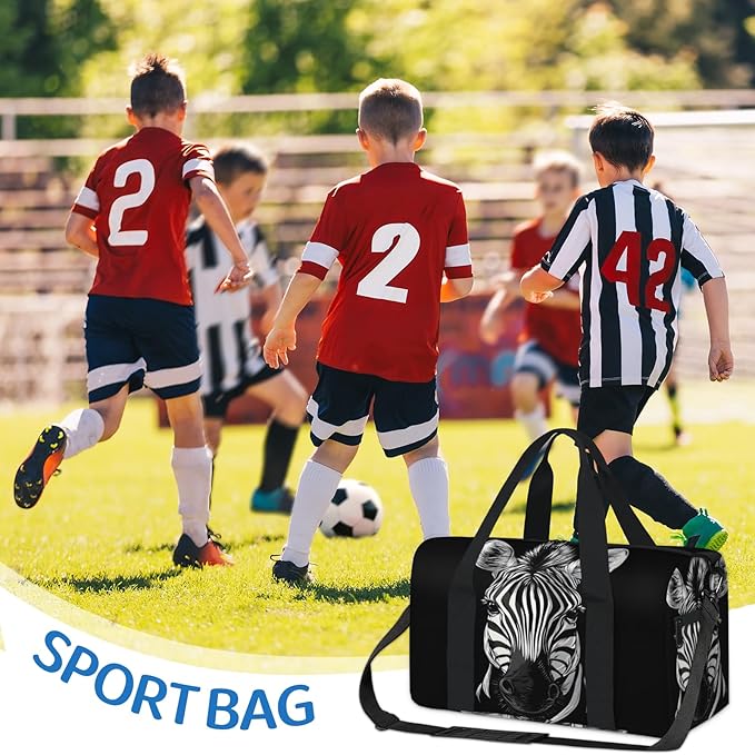 Zebra Travel Duffle Bag for Women Men, Overnight Weekender Bag, Carry on Tote for Sport Gym