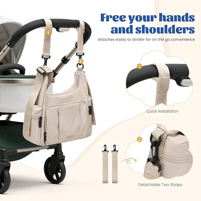 14L Puffer Diaper Bag Tote, Large Capacity Travel Diaper bags, Crossbody Hospital Bag for mom