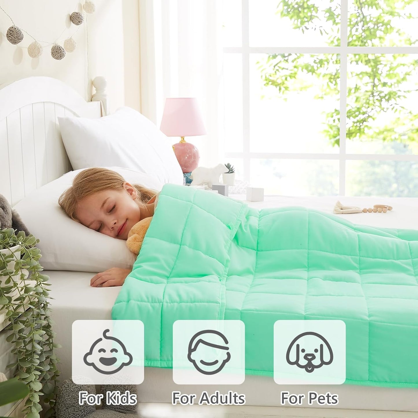 L'AGRATY Weighted Blanket - 36"x48" 5lbs Weighted Blanket Microfiber Material with Glass Beads Small Blanket for All-Season Summer Fall Winter Soft Thick Blanket