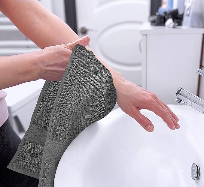 Utopia Towels 72 Pack Premium Hand Towels Set, 16 by 28 inches, 100% Ring Spun Cotton, Ultra Soft and Highly Absorbent 600GSM Towels for Bathroom, Gym, Shower, Hotel, and Spa, Grey