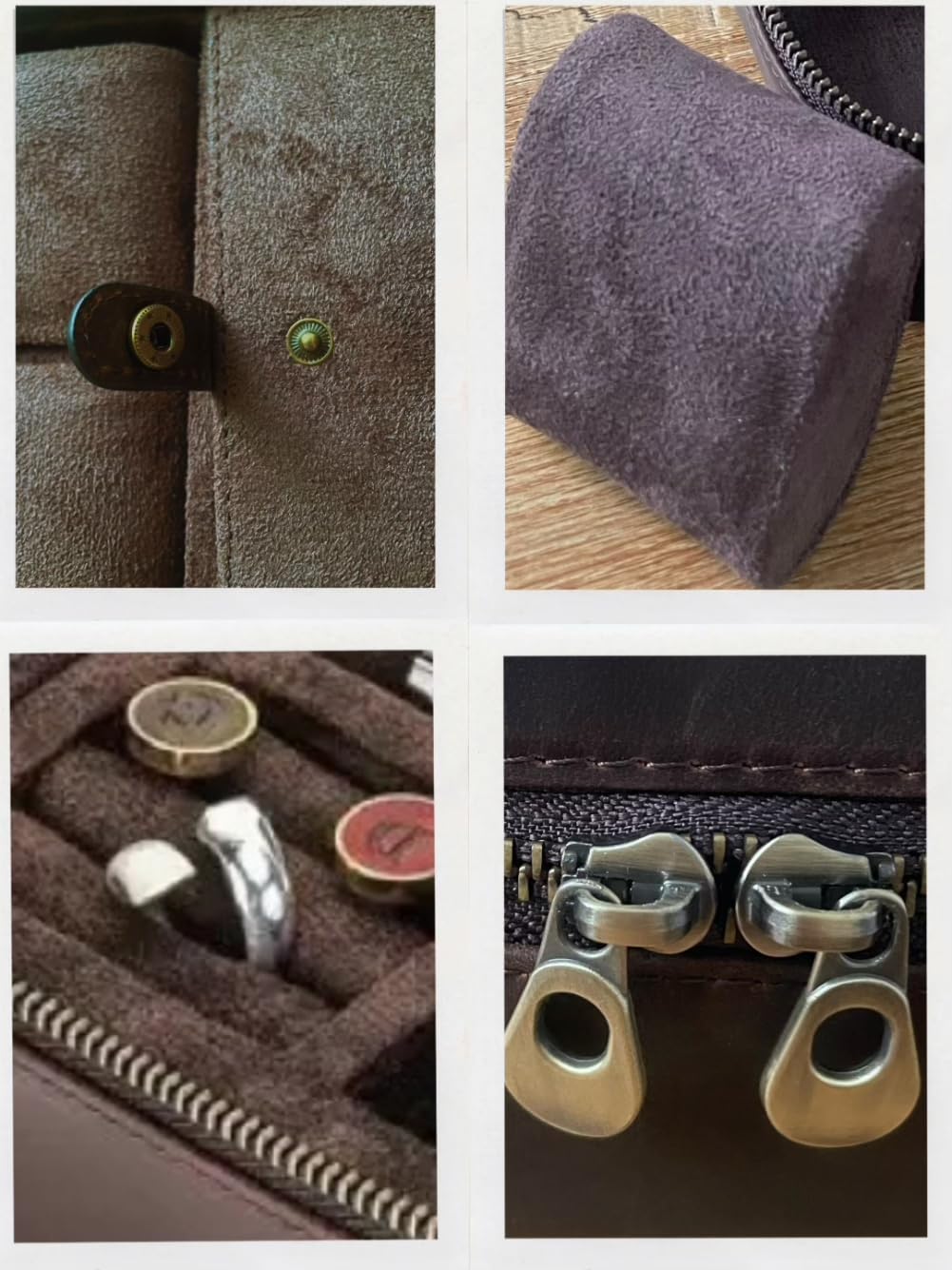 Watch Travel Case for Men, Genuine Leather Watch Case Travel Jewelry Case Vintage Travel Watch Box Handmaded Leather Watch Holder Cufflinks Box for Home Storage,Travel and Display