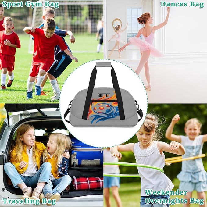 Custom Name Sports Bag for Kids Boys, Personalized Gym Duffel Fitness Travel Weekender Tote Carry-On Training Perform Bag,Gray,Sports American Football