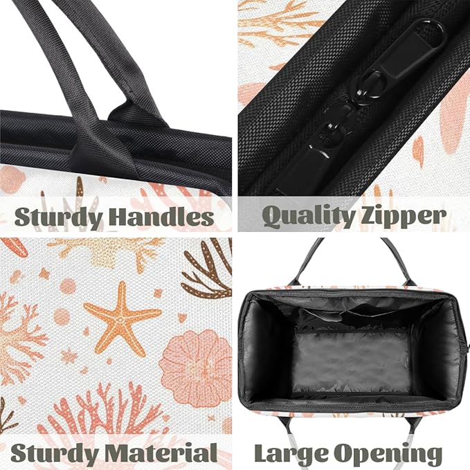 Nautical Starfish Coral Design Overnight Weekender Bag for Women Men Travel Duffel Bags Waterproof Luggage Carry on Sports Yoga Gym Bag