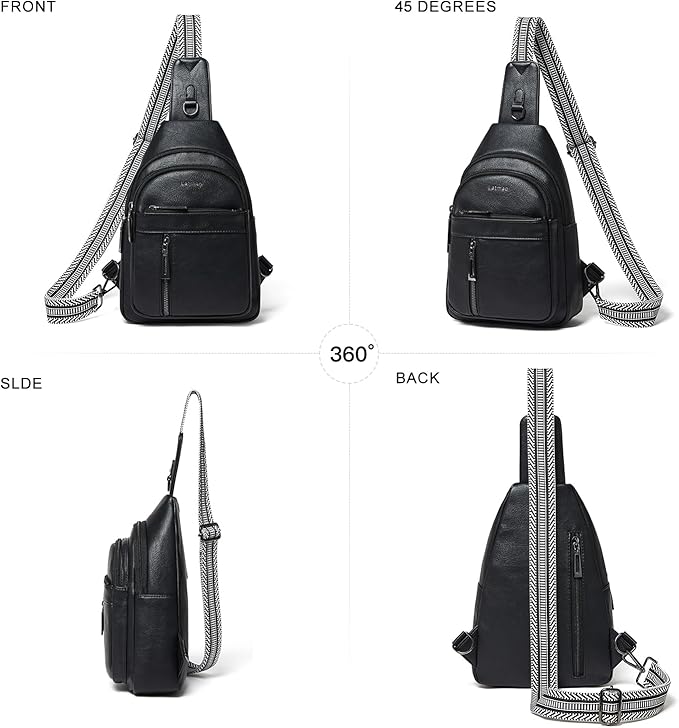 7L Sling Bag For Women Men Backpack Fanny Pack Crossbody Chest Travel Shoulder Belt Bags Purse Handbag PU Leather