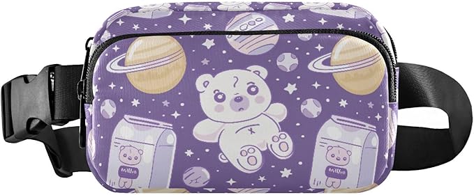 Kawaii Teddy Bear Universe Fanny Pack for Women Men Water Resistant Fashion Waist Packs with Adjustable Strap Belt Bag for Travel Workout Jogging Hiking 21219109