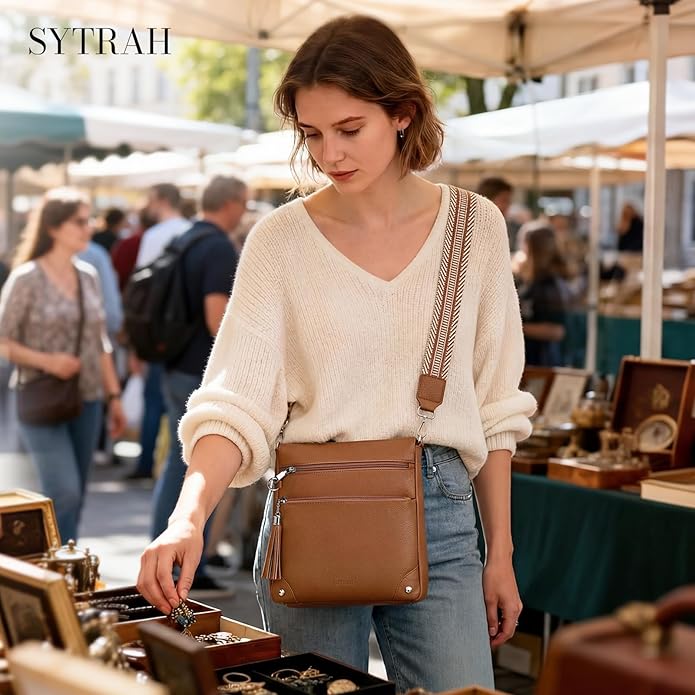 Anti Theft Crossbody Purses for Women RFID Blocking Crossbody Bags, Travel Shoulder Purse with Built-in Wallet