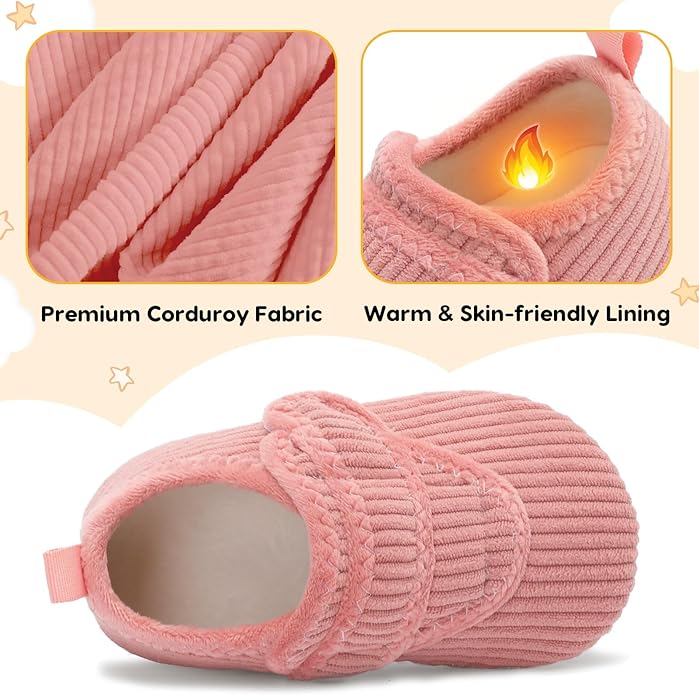 LeIsfIt Toddler Slippers Boys Girls House Shoes Soft Warm Kids House Slippers Slip on Cozy Bedroom Sock Shoes Non-slip Indoor Outdoor Slipper Shoe