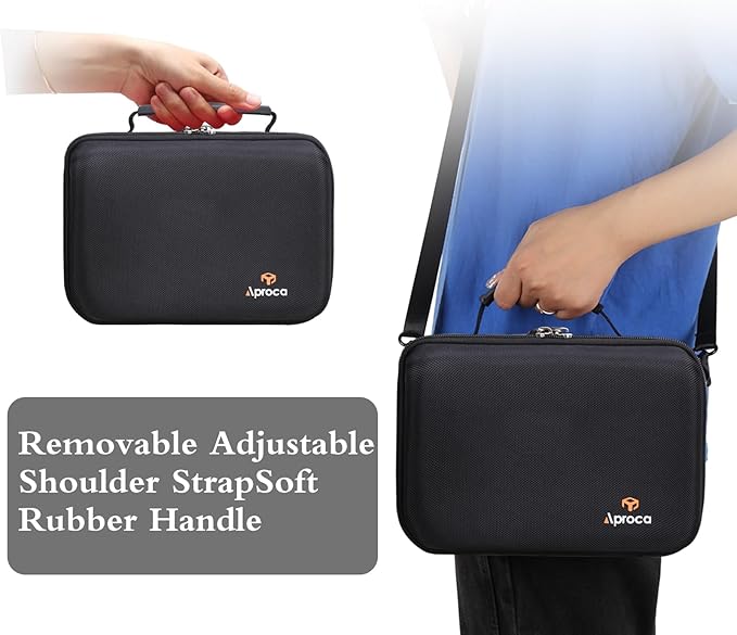 Aproca Case Compatible with Canon EOS Rebel T7, T7i, T8i, R100, R50, R5, R6 Mark II, R7, R8 Camera, Portable Storage Bag with 4 DIY Dividers and Shoulder Strap -Black