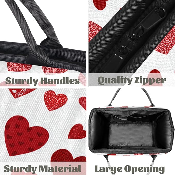 Shiny Red Hearts Overnight Weekender Bags for Women Men, Waterproof Travel Carry On Duffel Bag, Lightweight Sports Gym Bag for Fitness, Workout, Travel