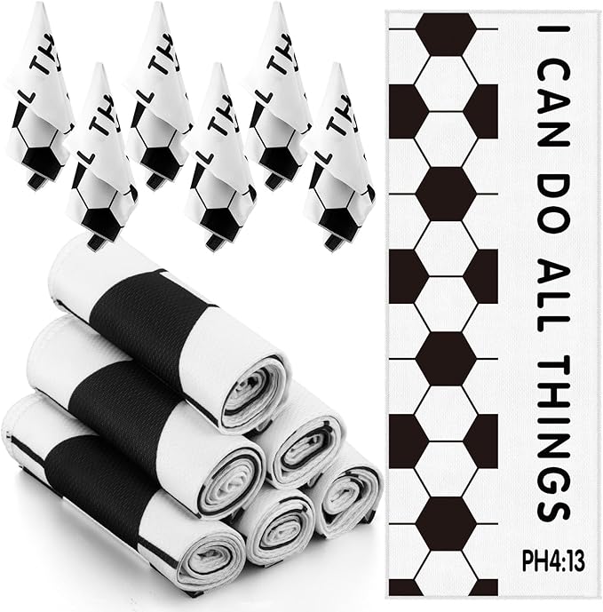 12 Pcs Bible Verse Soccer Cooling Towel I Can Do All Things for Neck and Face Microfiber Towel for Soccer Players Coach Family Friends Gifts Sport Supplies
