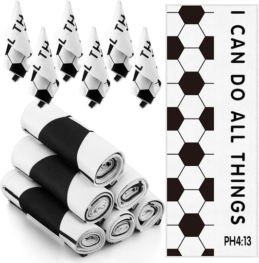 12 Pcs Bible Verse Soccer Cooling Towel I Can Do All Things for Neck and Face Microfiber Towel for Soccer Players Coach Family Friends Gifts Sport Supplies