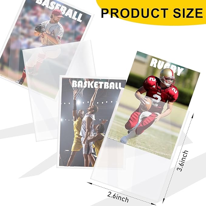 500 Counts Card Sleeves Top Loaders for Trading Cards, Baseball Card Sleeves Penny Soft Toploaders Compatible with Football, Sports, Game Cards