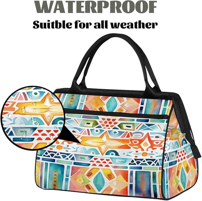 Colorful Patterns Overnight Weekender Bag for Women Men Travel Duffel Bags Waterproof Luggage Carry on Sports Yoga Gym Bag