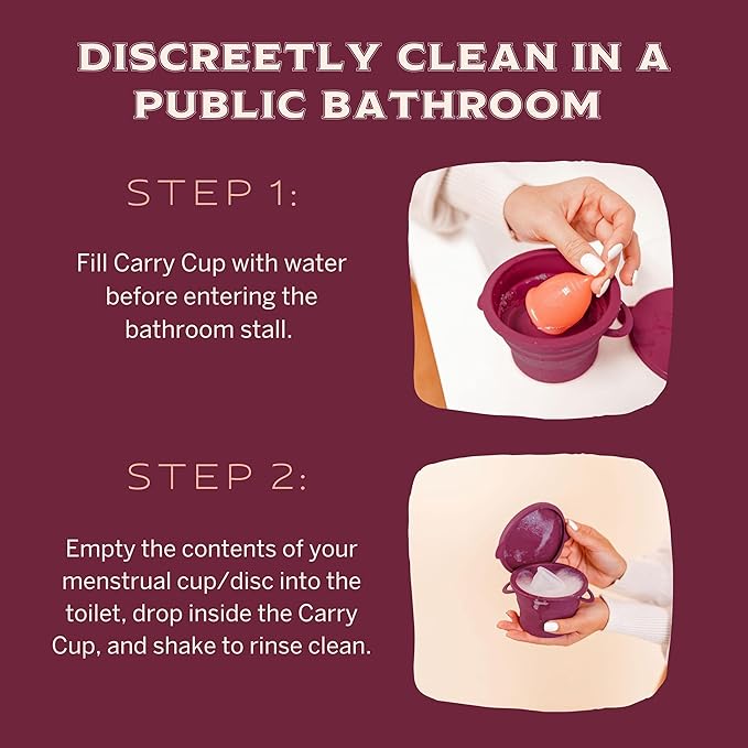 Pixie Menstrual Cup Compact Sterilizer for Feminine Care - Good for Public Restrooms, Camping or Dorms - Collapsible Cleaner Container for Your Menstrual Disc & Period Cup - Microwavable - Reusable