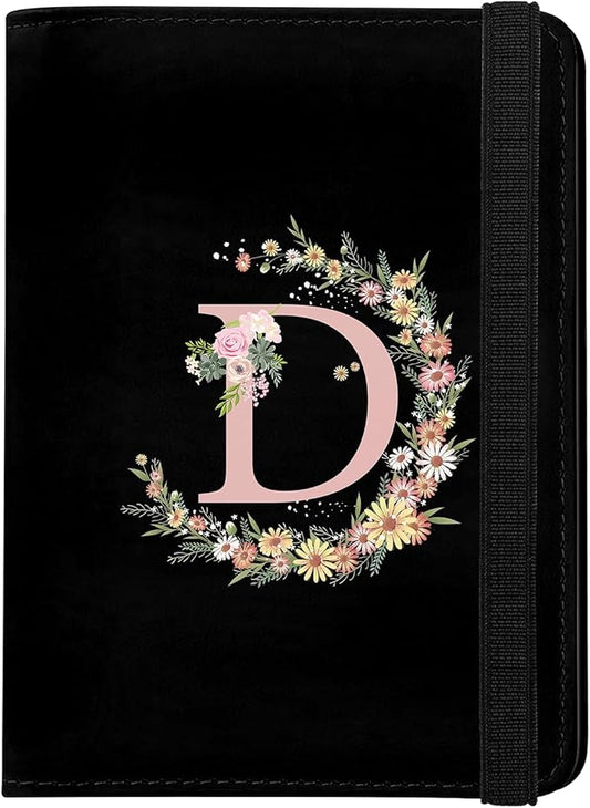 Cute Passport Holder and Holder Combo Passport Cover with RFID Blocking Women Men Compatible Wallet Credit Card Protector（Initial Monogram-D）