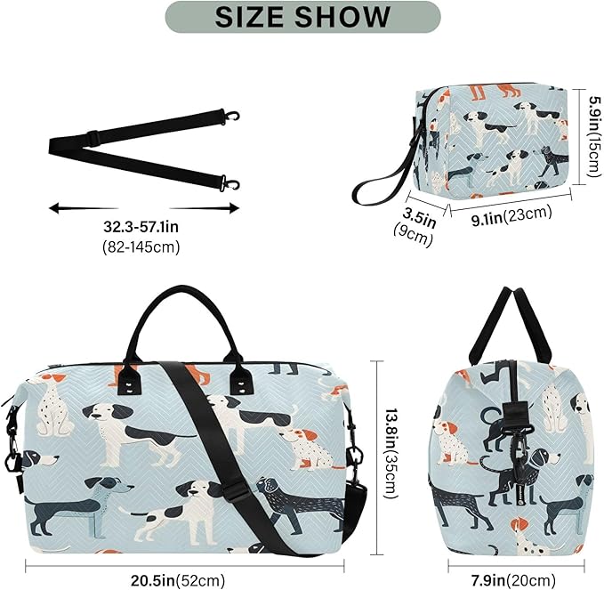 Dalmatian Pattern Travel Duffle Bag Gym Yoga Carry on Bags for Men Women Weekender Bag