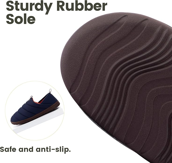 RockDove Men's Pufflite Two-Tone Quilted Loafer Slipper with Indoor/Outdoor Sole