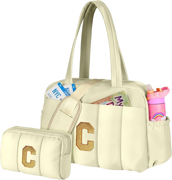 Gift for 10 Year Old Girl-Kids Weekender Bag, Travel Bags，Girl Gifts-Initial Overnight Bag with Wet Pocket，Lightweight Weekender Bags Personalized Gym Tote with Makeup Pouch-Kid Bags