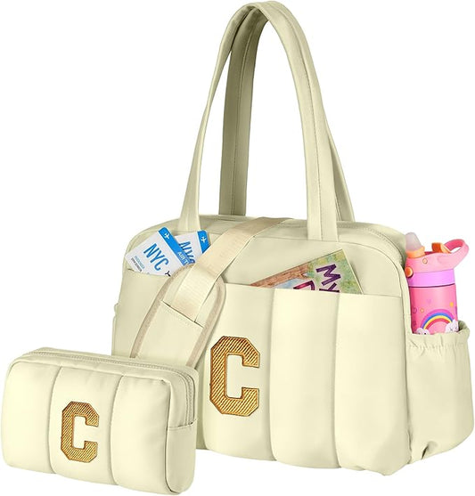 Gift for 10 Year Old Girl-Kids Weekender Bag, Travel Bags，Girl Gifts-Initial Overnight Bag with Wet Pocket，Lightweight Weekender Bags Personalized Gym Tote with Makeup Pouch-Kid Bags