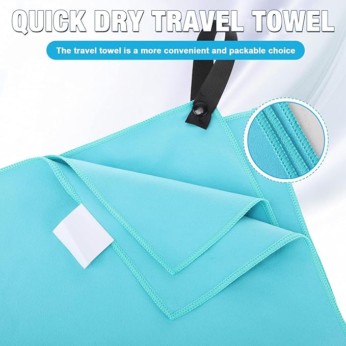 Oudain 6 Pieces Quick Dry Travel Towel Bulk, Microfiber Beach Towel with Bag Compact Soft Trip Towel Lightweight Adults Towel for Camping, Gym Beach Swimming Yoga, 20 x 39 Inches(Bright Color)