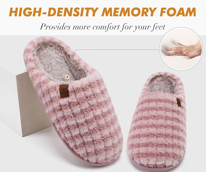 COFACE Mens Cozy Memory Foam Scuff Slippers Casual Slip On Warm House Shoes Indoor/Outdoor Sandal Slippers With Arch Support Rubber Sole Size 7-15
