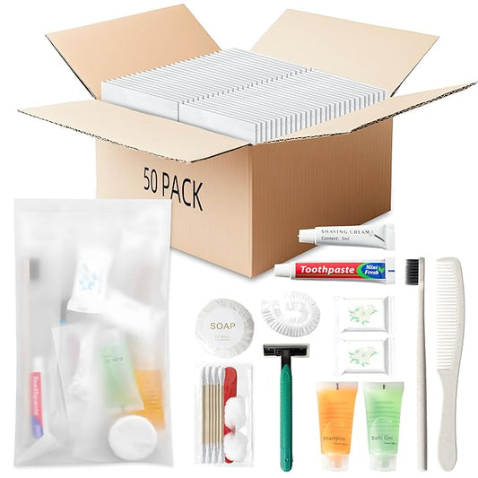 Hygiene Kit Bulk, Individually Packed, The Convenience Kit Bulk Is Fully Equipped And Clean And Hygienic, Convenience Kits Suitable For Hotel, Home, Camping, Travel (50 Sets)