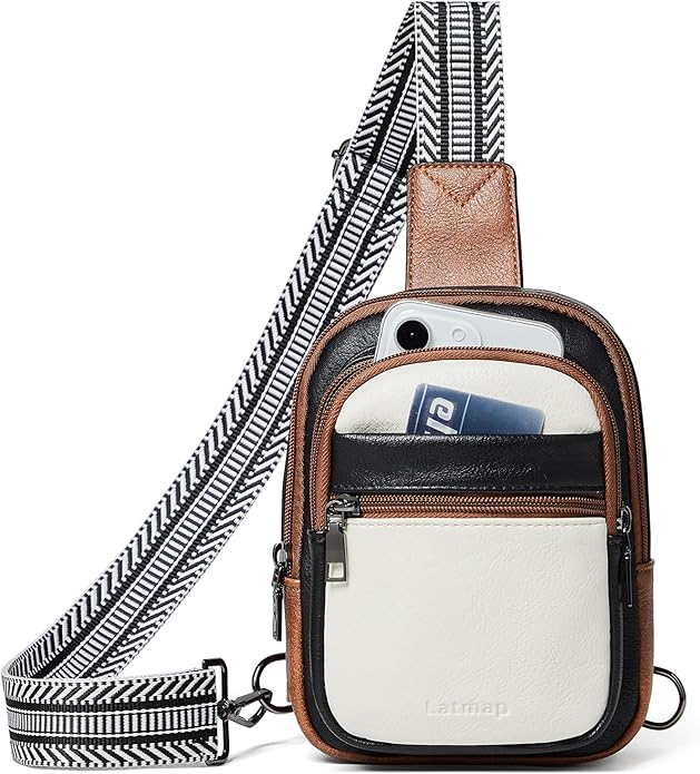 Sling Bag For Women Faux Leather Small Casual Daypack Backpack Fanny Pack Crossbody Chest Bags Purse