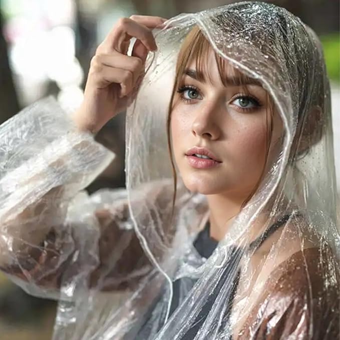 Disposable Rain Ponchos for Kids,Rain Ponchos Family Pack,Clear Kids Ponchos,Individually Wrapped.