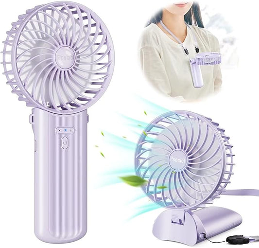 Handheld Fan, Mini Portable Personal Fan with lanyard, 4 Speeds Level 180° Foldable Design for Desk/Travel/Office/Outdoor