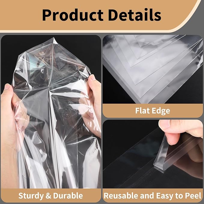 Acid Free Paper Protector Sheets, Clear Plastic Sleeves for Art, Magazine Protectors for Collectors, Protective Sleeves for Paper 11x14 Canvas Print Photos Newspaper Poster Art Bag, Pack of 25
