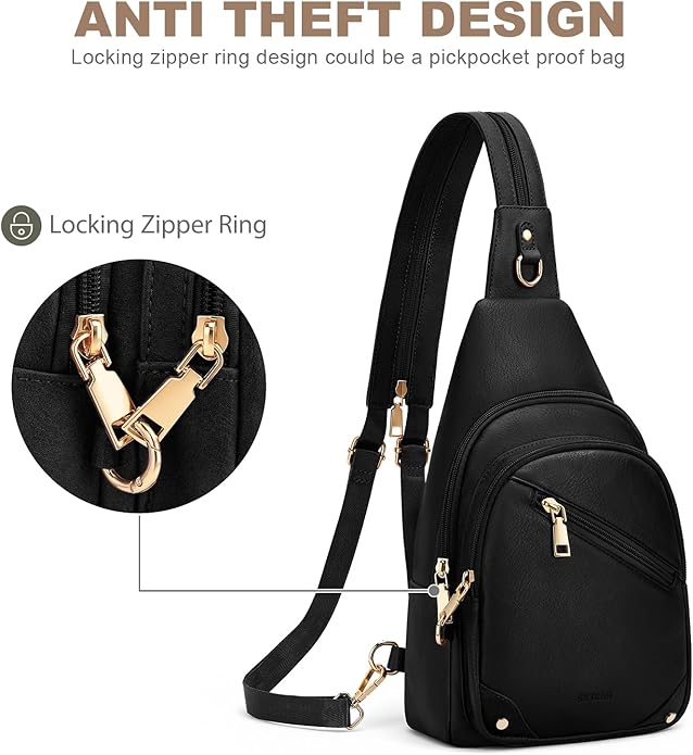 Anti Theft Sling Bag for Women, RFID Crossbody Purses Convertible Sling Backpack, Cross Body Purse Chest Bag