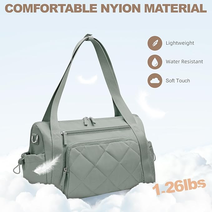 SYTRAH Gym Bag for Women, Duffle Weekender Bags for Travel, Lightweight Weekender Tote with Wet Pocket for Sports, Workout and Dance Green