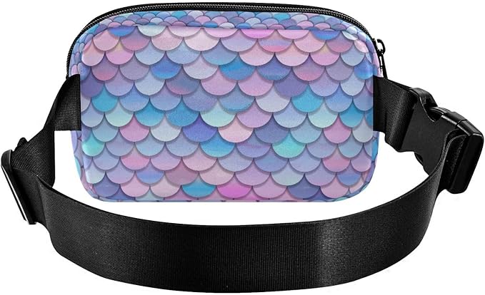 Colorful Mermaid Scale Fanny Pack for Women Men Water Resistant Fashion Waist Packs with Adjustable Strap Belt Bag for Travel Workout Jogging Hiking 21219323