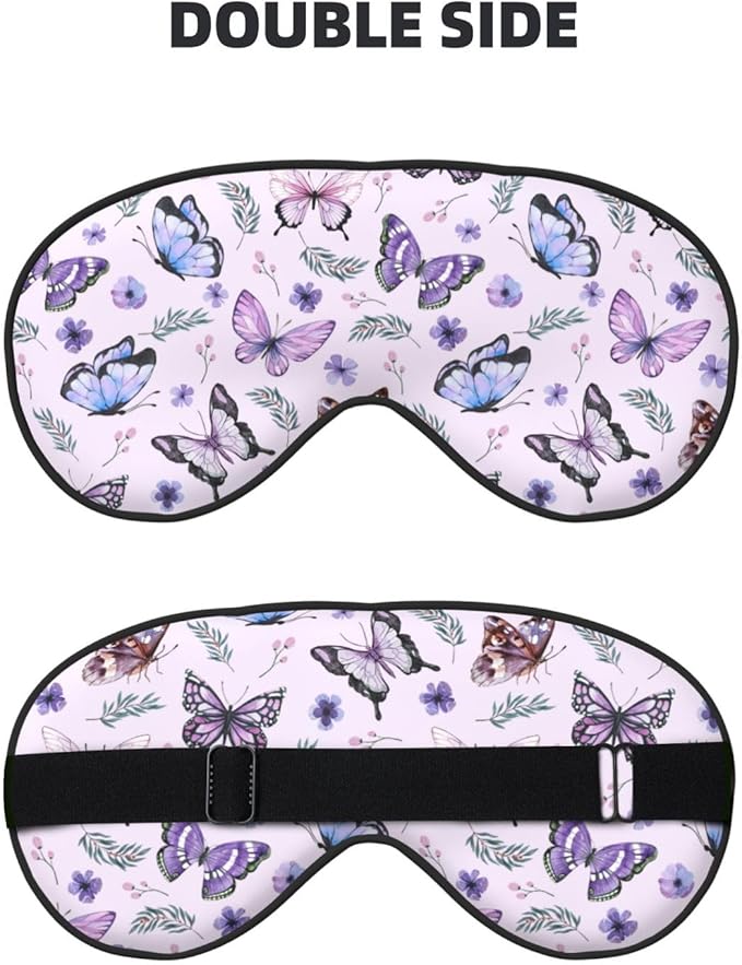 Butterflies Sleep Mask Breathable Soft Eye Mask for Sleep for Women Men Lightweight Eye Cover for Travel, Night Work, Nap, Office