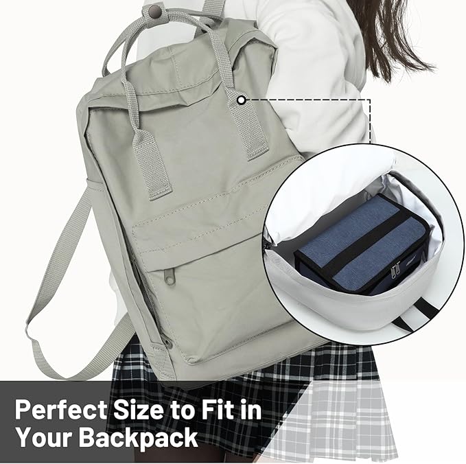 MIER Small Lunch Bag for Kids & Adults Compact Insulated Lunch Box Portable Thermal Mini Cooler for Work School Travel, Bluesteel