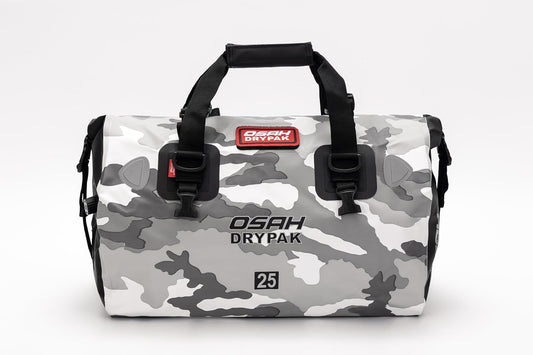 Waterproof Duffel& Luggage Bag - Motorcycle Dry Bag Tail Saddle Bags with Roll Top Closure,Large Storage Space,for Camping, Kayaking, Fishing & Traveling(Sky, 25L)