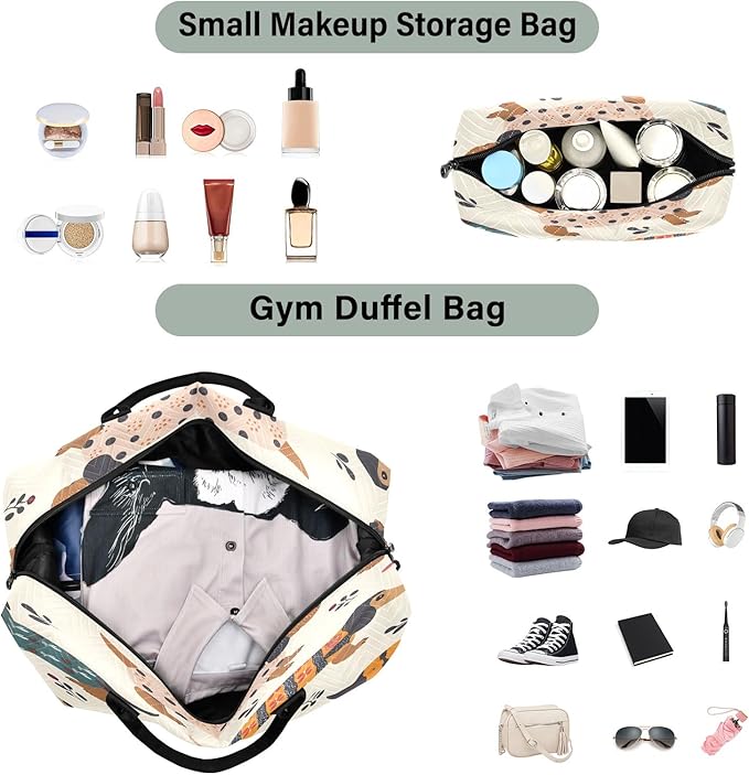 Travel Duffle Bag, Dachshund Dogs Gym Bag with Storage Bag Weekender Overnight Bag for Men Women Trip Sports Yoga