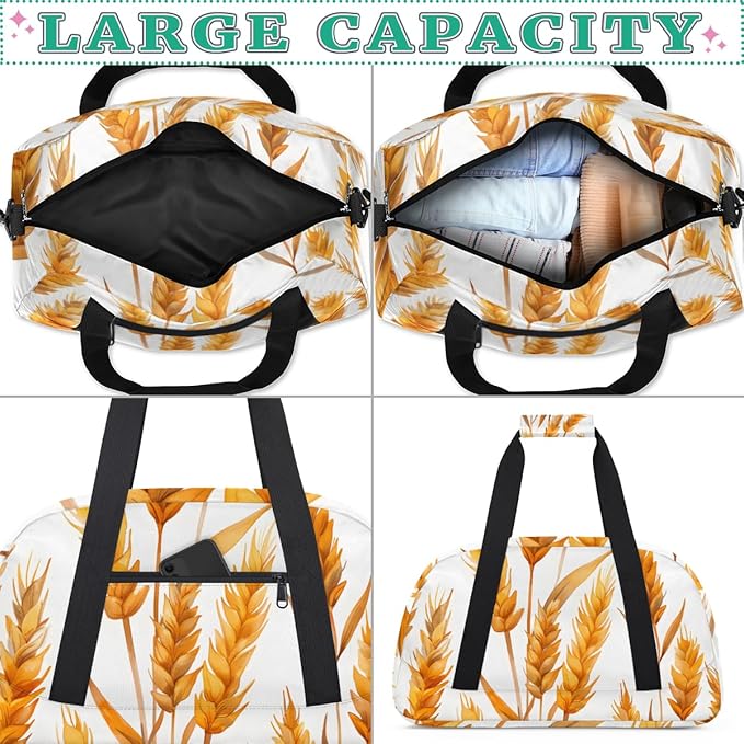 Large Rice Grains Kids-Duffel-Bags Gymnastics Dance Bag Carry-On Overnight Travel Gym Lightweight Dance Sports Bags For Girls Boys Kids，