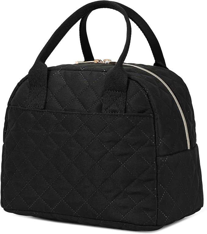 Lunch Bag for Women, Insulated Lunch Box, Reusable Water-Resistant Lunchbox Cooler with Front Pocket, Large Capacity Lunch Tote Bag for Work, Travel, Picnic