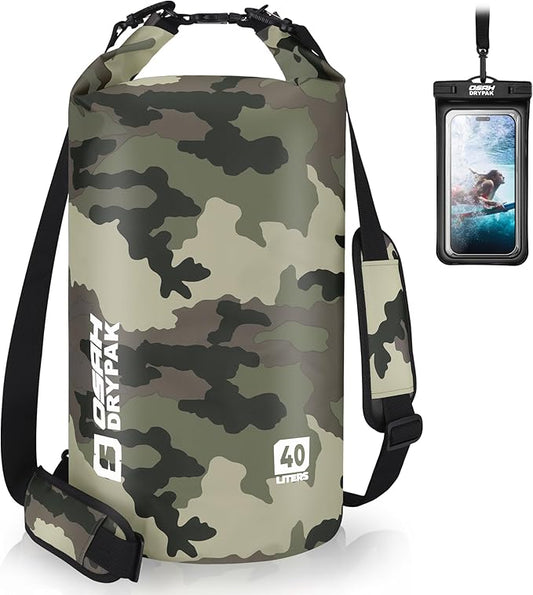 Waterproof Dry Bag, 5L/10L/20L/30L/40L Roll Top Lightweight Storage Backpack with Phone Case for Women & Men, Floating Waterproof Sack for Travel, Swimming, Kayaking, Paddle Board, Camping & Beach